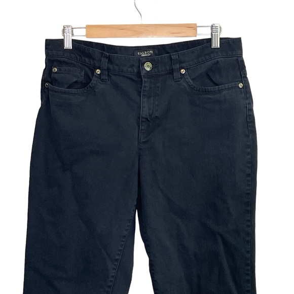 Talbots Black Denim Straight Capris Jeans Size 10 Minimalist Casual Stretch - Picture 3 of 8